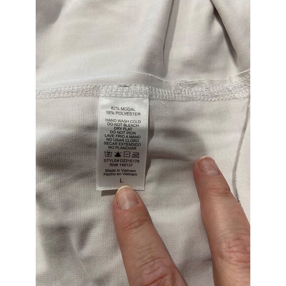 Double Zero Modal Midi Tee Shirt Dress Cream Size L Minimalist Quiet Luxury Soft - Picture 4 of 11